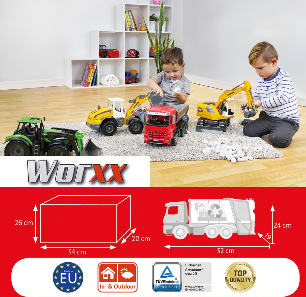 WORXX LENA Mercedes Arocs Müllwagen - 6 mm Stahlachsen, Produktbild 7