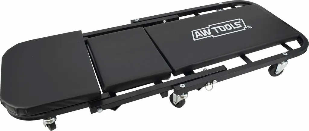 Tabouret de garage roulant Awtools avec assise rembourrée et rangement