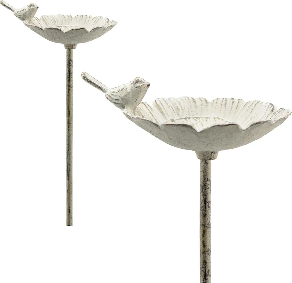 Bain d'oiseaux blanc 100 cm : Solution anti-rouille pour votre jardin - 4
