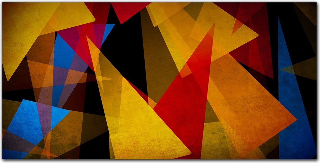 Coloray - Bild aus Glas - 120x60 cm - wohnzimmer glasblock mit bild wanddekoration gehärtetes Glas Dekoration Küche - Geometrie der Dreiecke