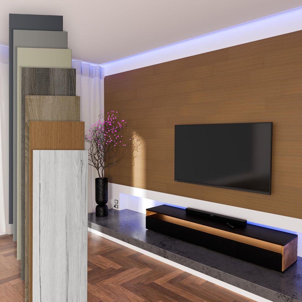 HEXIM Paneele aus MDF - Wandpaneele Wandverkleidung Holzpaneele Natur Wand Holzoptik Innen Holzverkleidung Verblender Dekorpaneele (1,04 m² Tick)