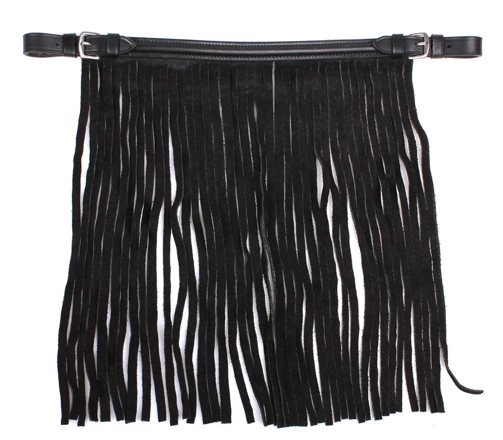 Franges Anti-mouches en Cuir Frontal pour Licol et Bridon de Cheval