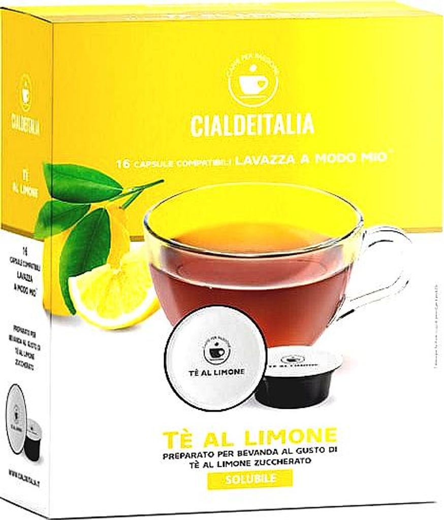 Cialdeitalia - Zitronentee gezuckert Kapseln kompatibel mit Lavazza A Modo Mio - koffeinfrei - 160 Kapseln