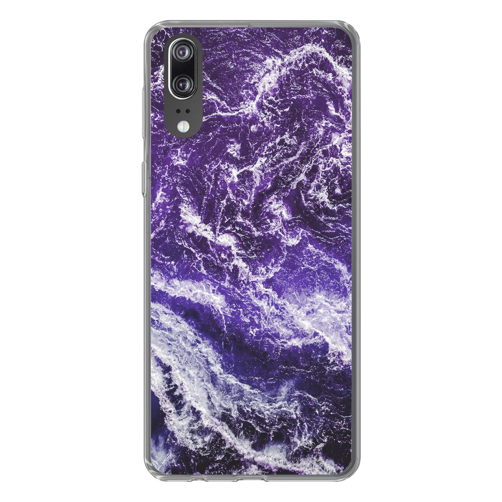 MuchoWow Handyhülle Schutzhülle Hülle für Huawei P20 Mineralien - Muster - Naturstein Silikon Softcase Handy Hülle - Hardcover