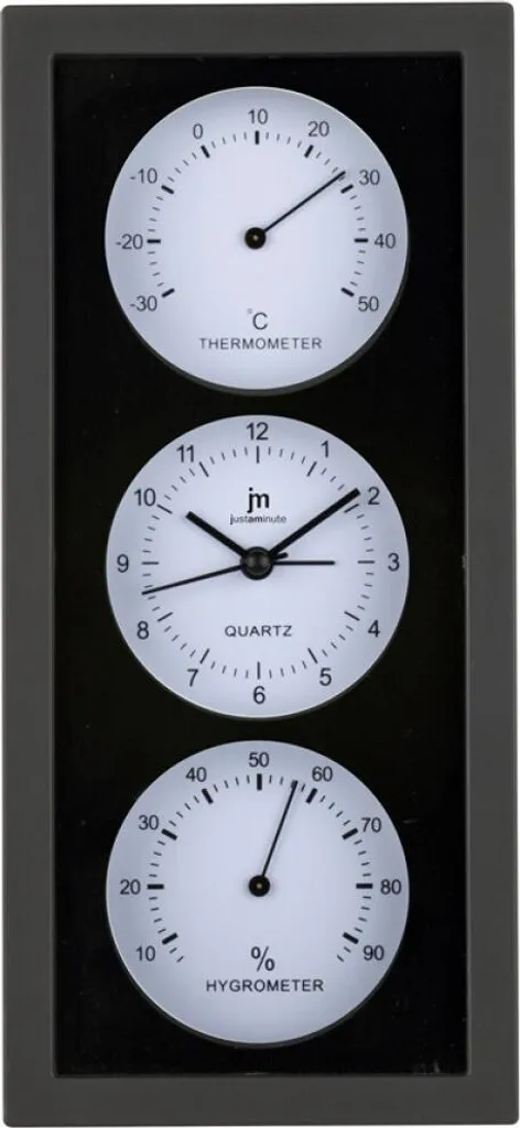 Grande horloge murale station météo avec thermomètre et hygromètre