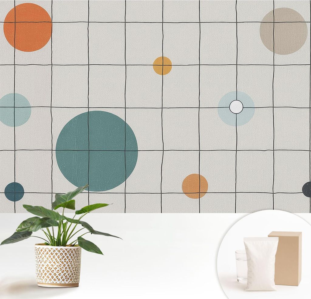 Fototapete - 152x104 cm - Tapete - Wandtapete - Wandbilder - Dekofolie - Tapete Folie - Wand - Dekoration - Wohnzimmer - Farbige Kreise