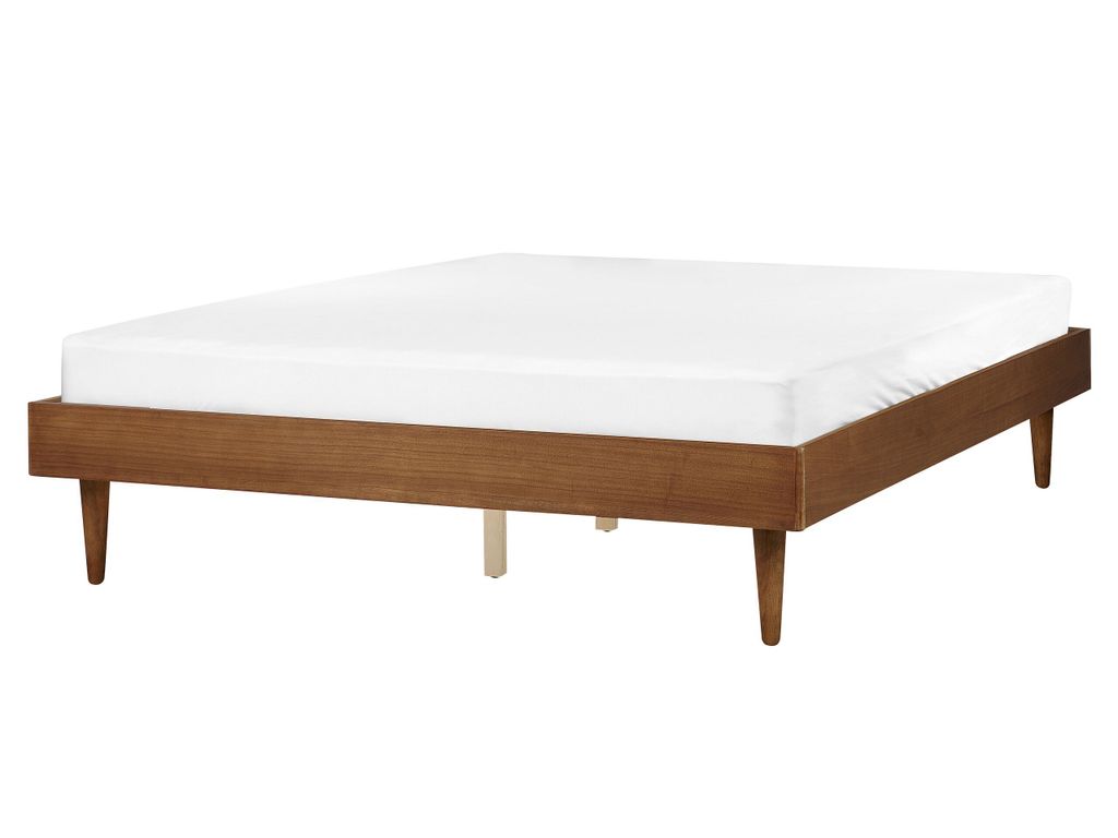 BELIANI Bett Braune Esche Gummibaumholz mit Lattenrost 160 Produktbild 