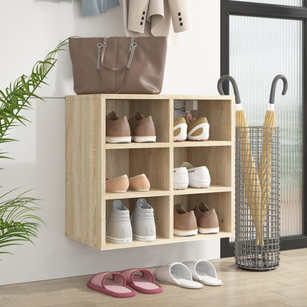 The Living Store Schuhregal Sonoma-Eiche 52,5x30x50 cm