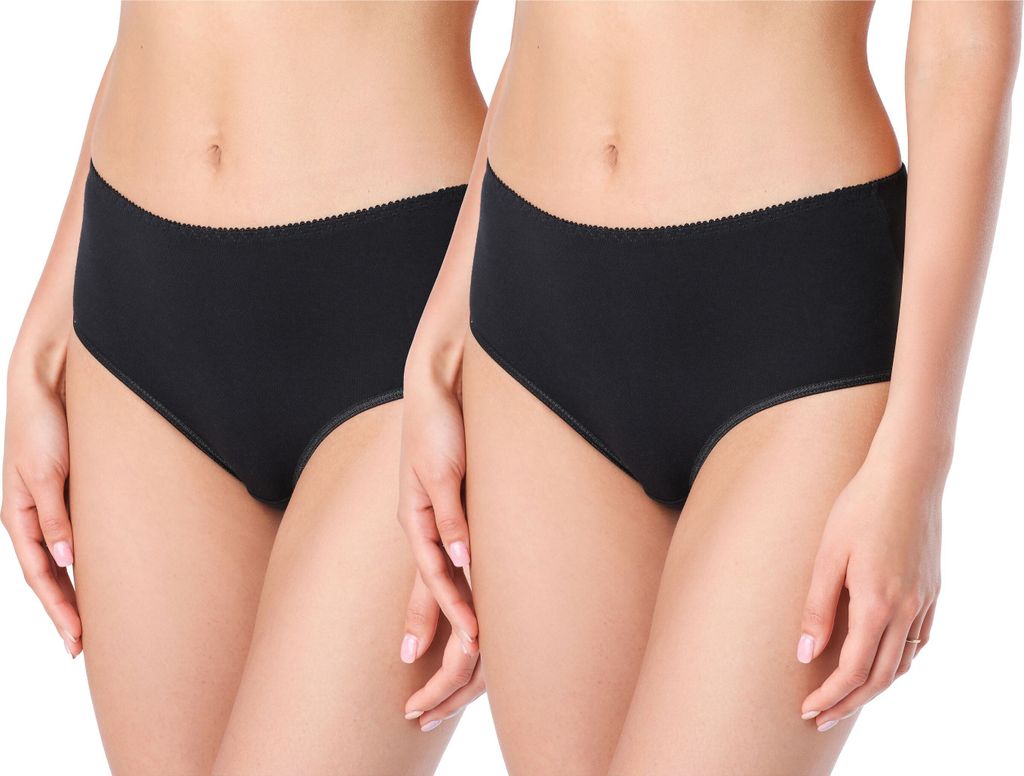 Bellivalini Damen Unterwäsche Unterhose aus Baumwolle Panty BLV50-194 (Schwarz, XS )