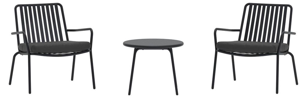 Venture Home Lounge-Set Mykonos Schwarz Produktbild 