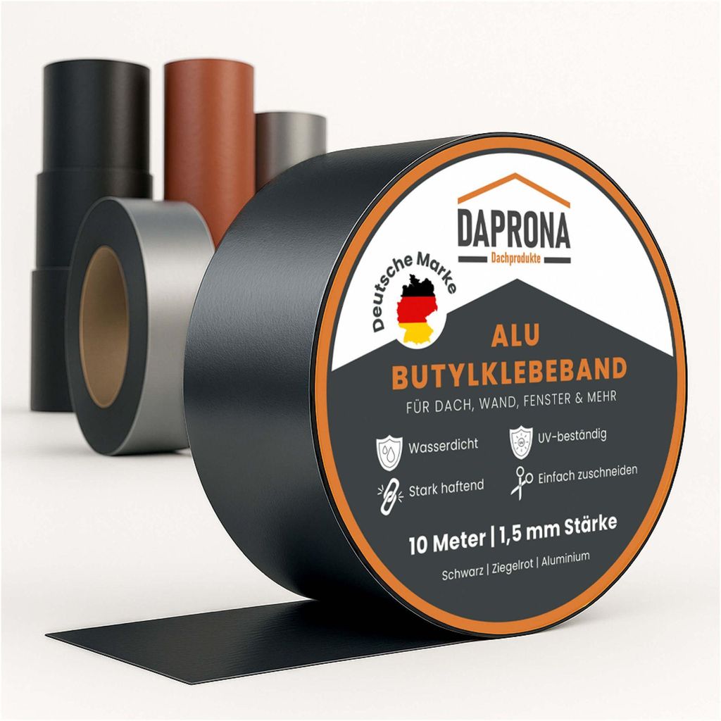 DAPRONA Butylband, Panzertape 10m x 100mm, Schwarz Produktbild 