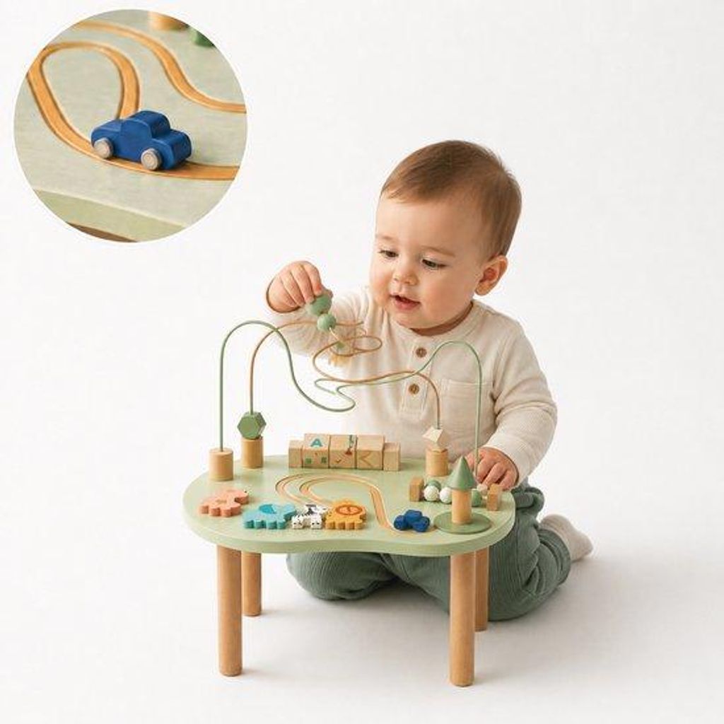 Laavir Houten Activiteitentafel Baby - Educatieve Productafbeelding 
