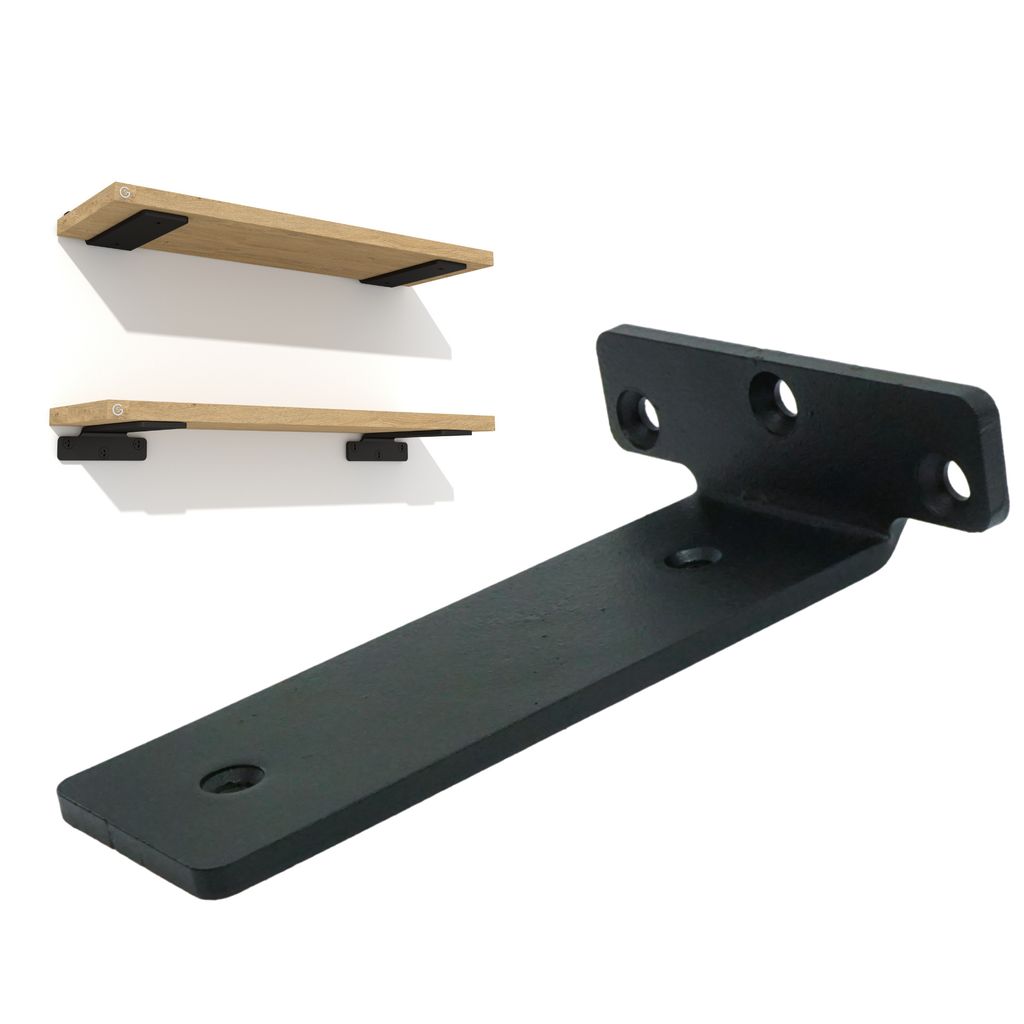 Moderne T-Halterung 200 mm in Schwarz, 2 Stück Produktbild 