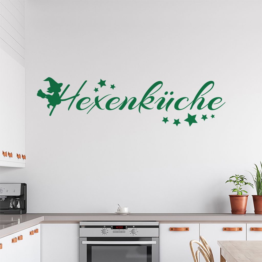 Hexenküche Wandtattoo in 6 Größen - Wandaufkleber Wall Sticker - Dekoration, Küche, Wohnzimmer, Schlafzimmer, Badezimmer
