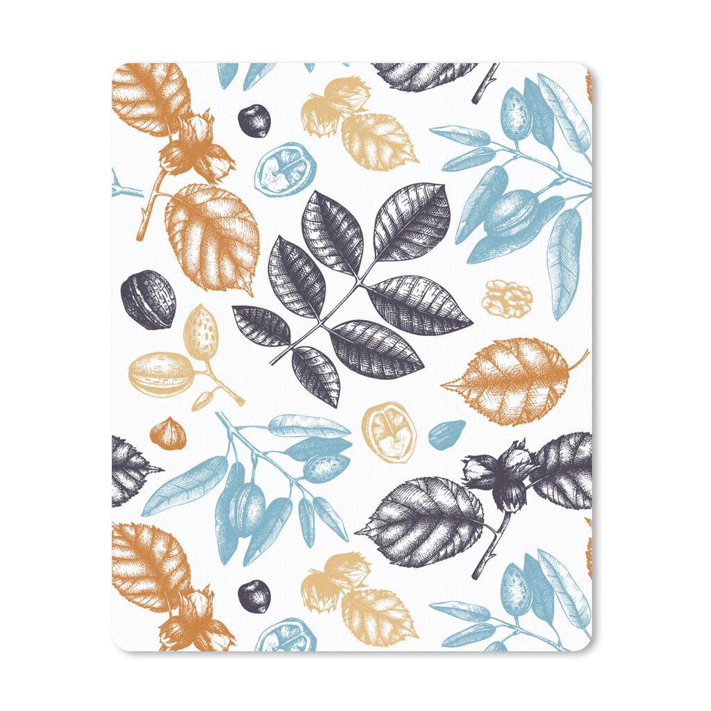 MuchoWow Mauspad Mousepad Vintage - Blätter - Muster 19x23 cm - Mousepads - Maus Mat - Pad - Mausunterlage - Mauspads - Spielen