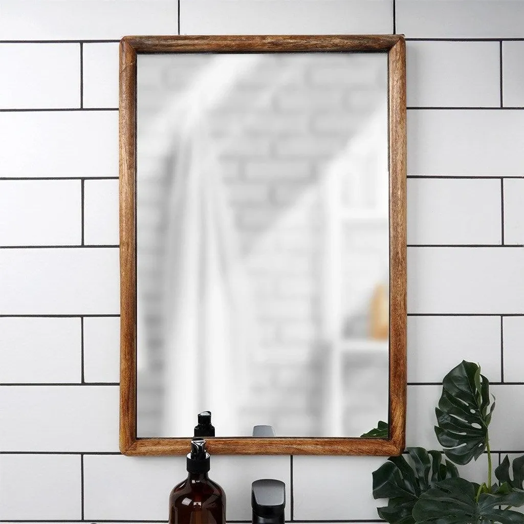 Specchio da parete rettangolare in legno 40x60 cm - 2