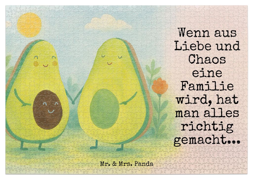Mr. & Mrs. Panda Puzzle Avocado Pärchen Design 1500 Teile - Weiß - Geschenk, 500, Avocados, Kinder, 2000, Legespiel, Hochzeit, Schwangerschaft, P...