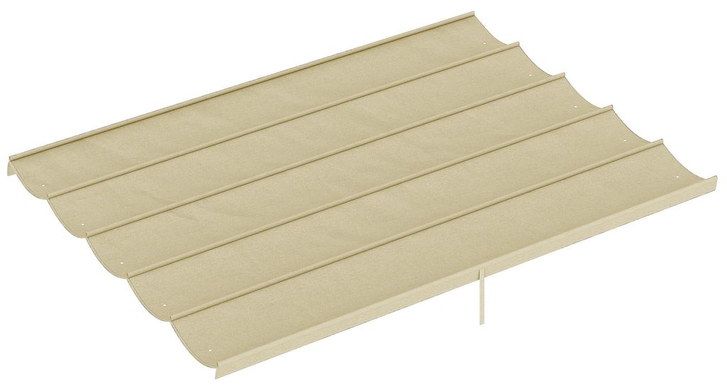 Ersatzdach Pergola 4x3m einziehbar, mit Wasserablauf, Beige