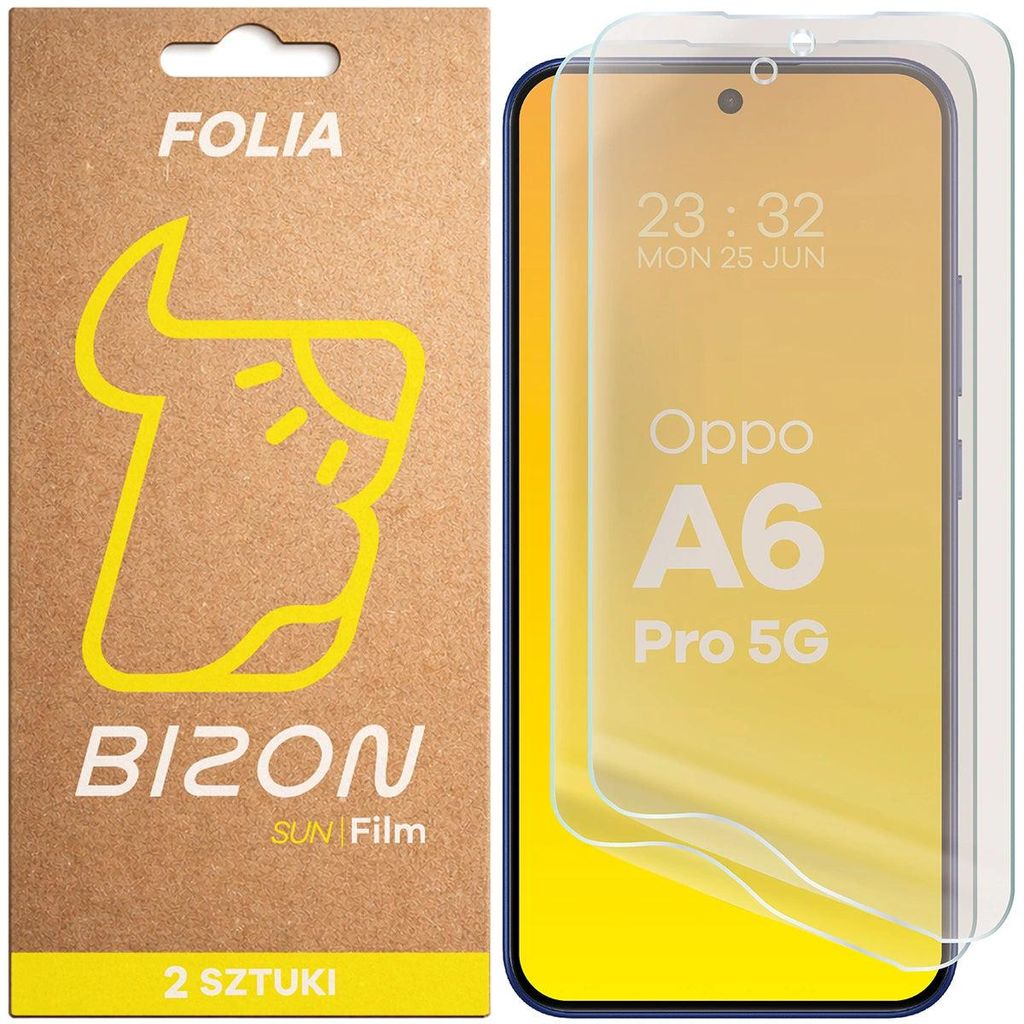 Matte Folie für Oppo A6 Pro 5G, Bizon Film Sun Duo, 2 Stück