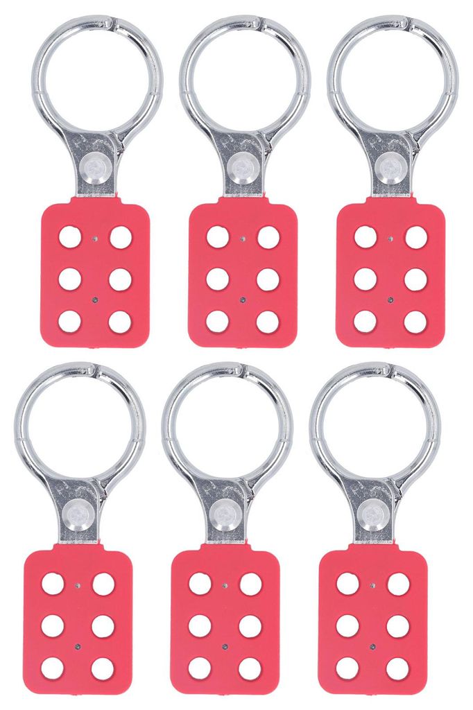 6PCS Lock Out Tag Hasp Sparkproof 38mm Backeninnendurchmesser 6 Hole Interlock Lockout Tagout Safety