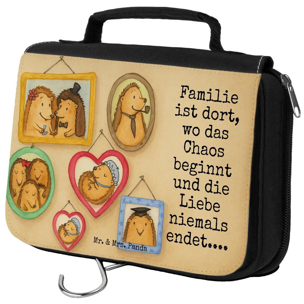 Mr. & Mrs. Panda beautycase Igel Familie Design - Weiß - Geschenk, Liebe, Mama, Kosmetiktasche, Muttertag, kosmetiktäschchen, Bilder, kulturtäsc...