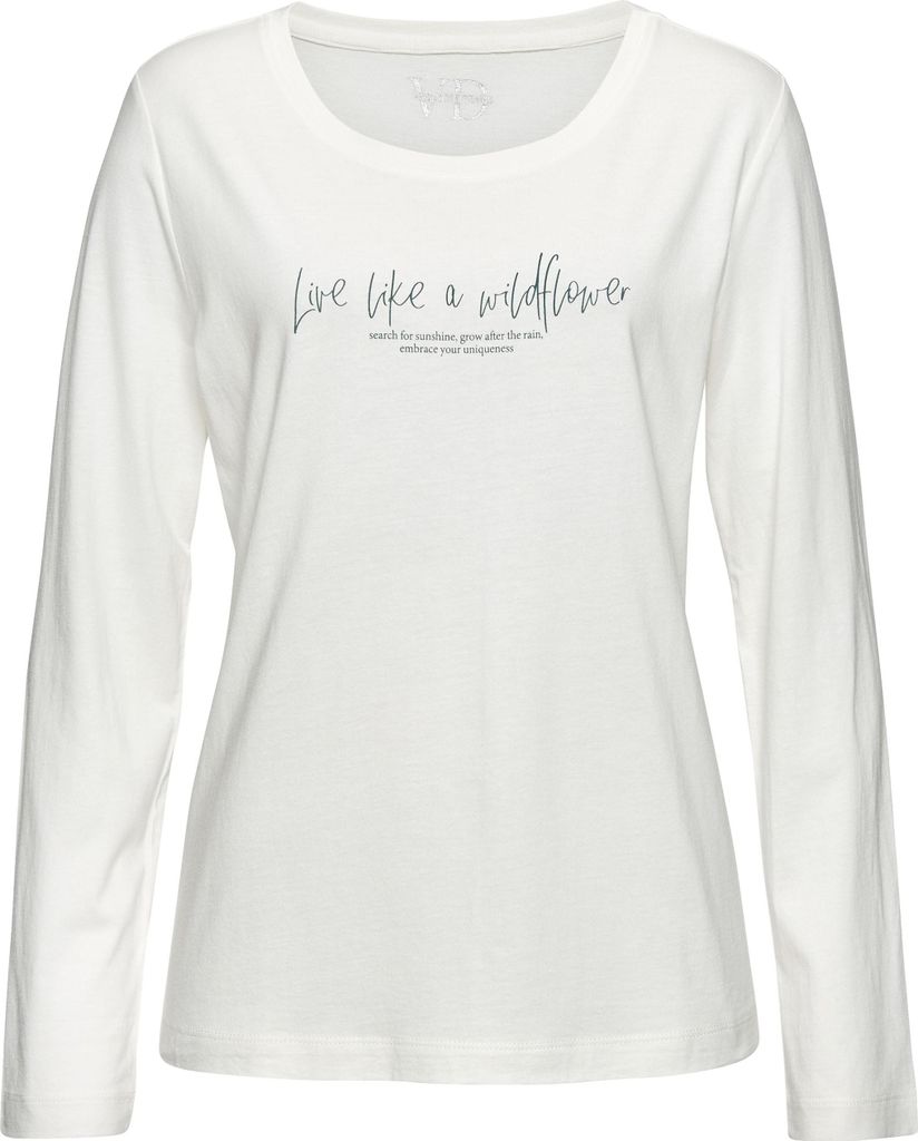 Vivance Dreams Pyjama 2 -teilig weiß-grün-gestreift Größe 48/50
