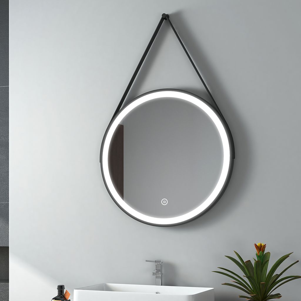 EMKE LEDBadspiegel Wandspiegel 80x60cm LED Badspiegel mit Beleuchtung kaltweiß Lichtspiegel mit Touchschalter IP44 energiesparend