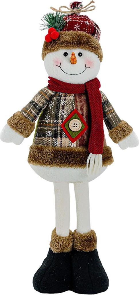 Weihnachtsplüschtier mit einziehbaren Beinen, handgefertigtes Rentier, Schneemann, Weihnachtsmann-Plüschtier, Weihnachtsdekoration, Ornament