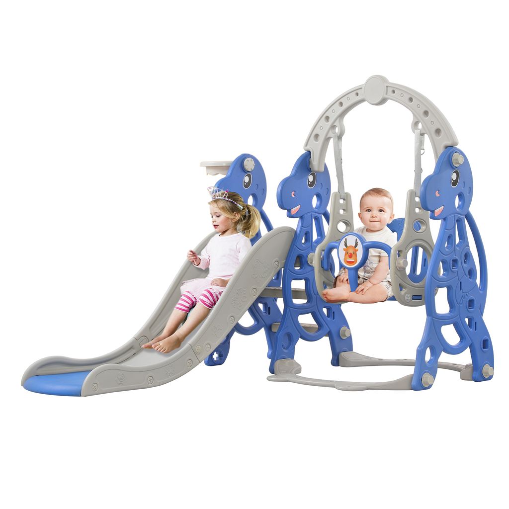 UISEBRT 4 en 1 Toboggan bombé pour enfants avec panier de Image du produit 