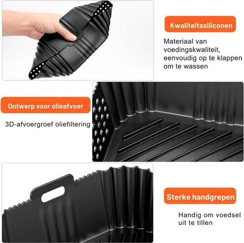 Fini les graisses brûlées : Insert silicone 9,5L pour Airfryer - Pack de 2 - 3