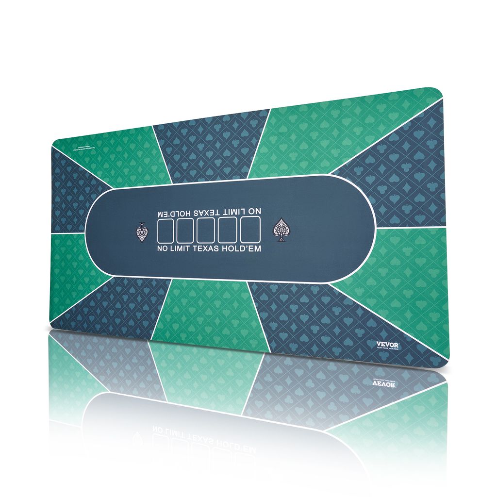 VEVOR Pokermatte Pokertischplatte, 180 x 90 cm Pokertischauflage, 6–8 Spieler, faltbare Pokertischplatte mit Tragetasche, wasserdichter Pokertepp...