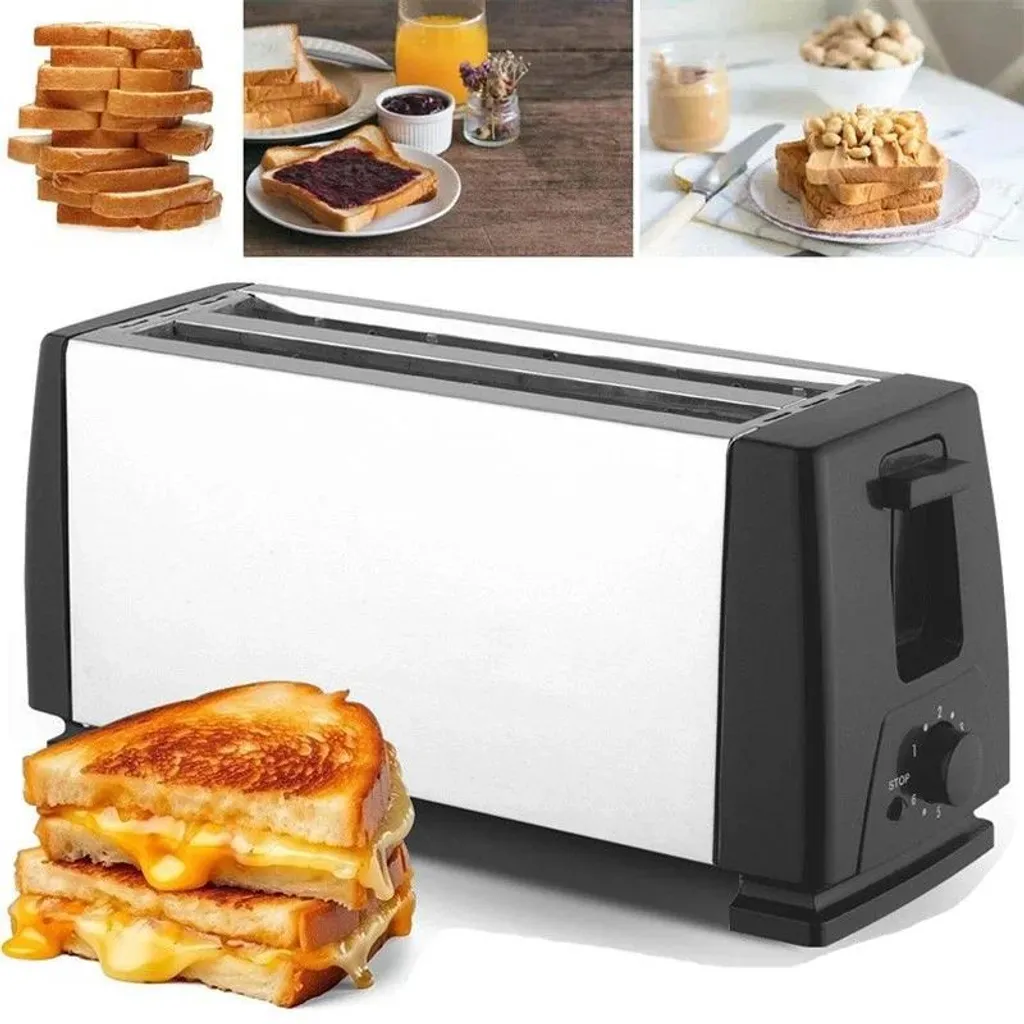 Petit-déjeuner parfait : Grille-pain 2 tranches 1200W blanc avec minuterie