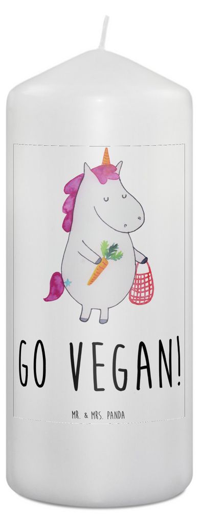 Mr. & Mrs. Panda Kerze Einhorn Vegan 19 x 8 cm - Weiß - Produktbild 