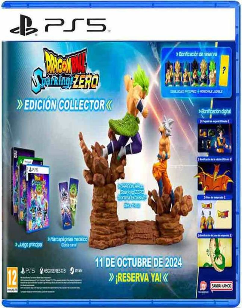A promotional image for the collector's edition of a video game, featuring figures of characters from the Dragon Ball series.