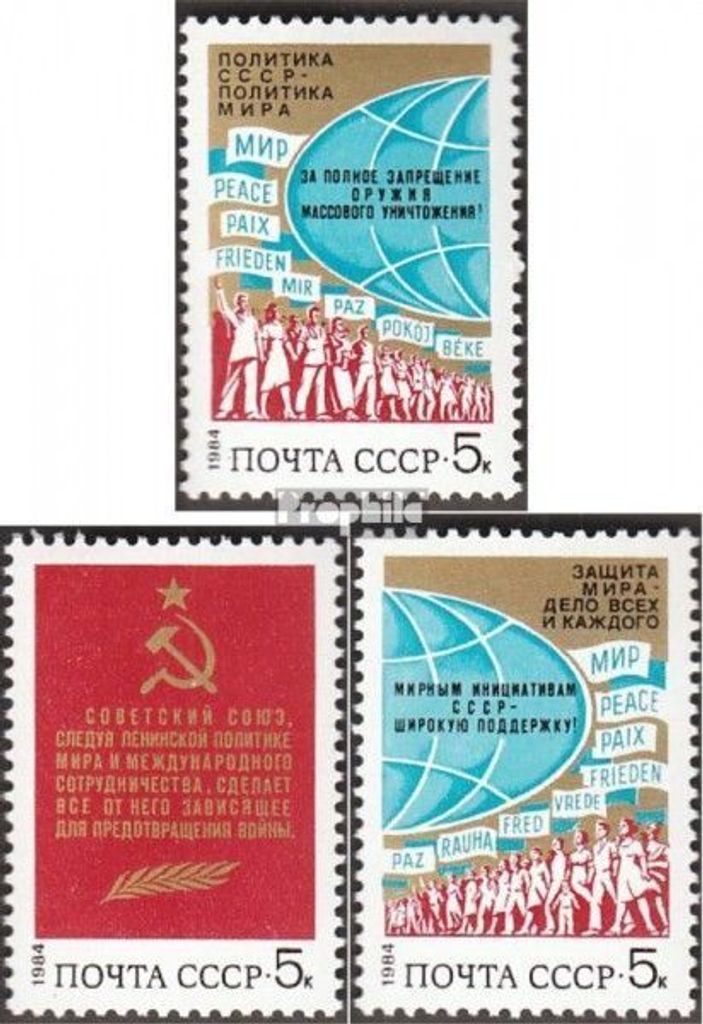 Briefmarken Sowjetunion 1984 Mi 5386-5388 (kompl.Ausg.) postfrisch Friedenspolitik der Sowjetunion