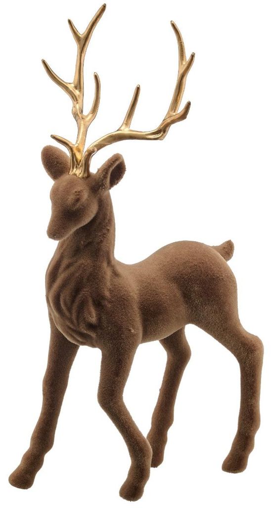 Hirsch stehend Geweih gold befl. braun 20 cm x 7 cm x 37 cm Produktbild 