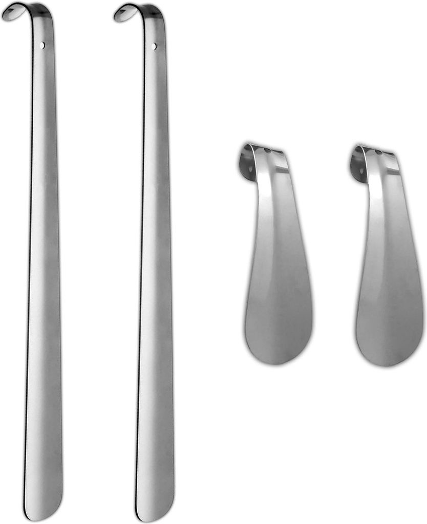 4er Set Schuhlöffel 51,5 & 15 cm Edelstahl Schuhanzieher Produktbild 