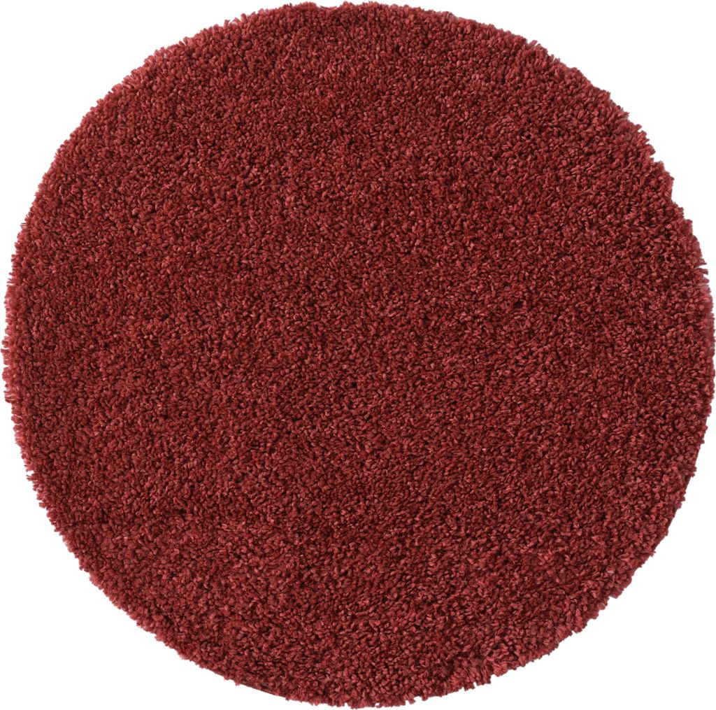 MY-RUG Teppich, Hochflorteppich Shaggy Star, 100x100, rot, leicht glänzend, extra flauschig, rund,