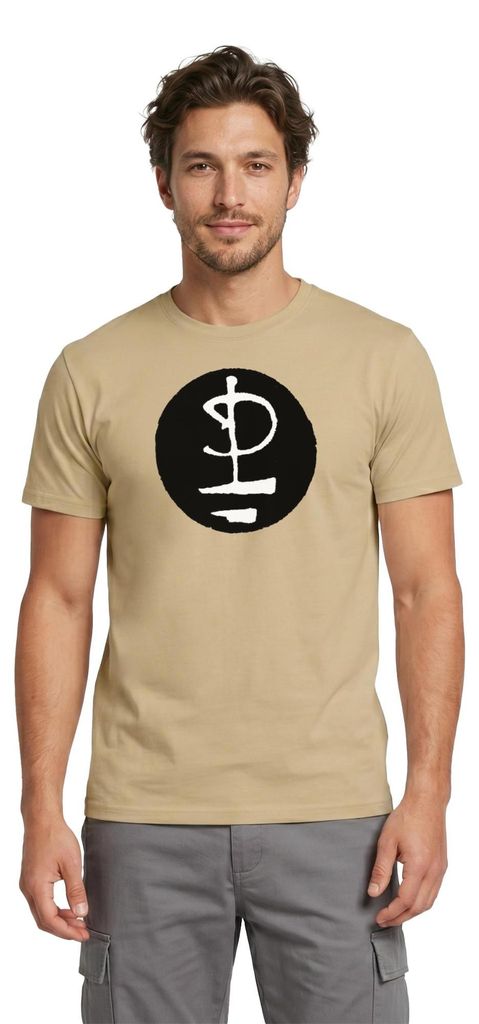 Spreadshirt Pink Floyd Logo Schwarz Weiß Männer T-Shirt, S, Sandbeige