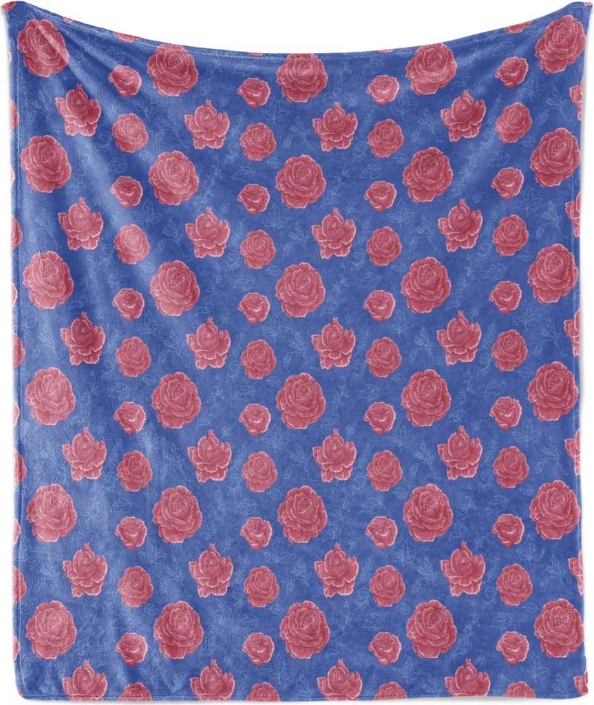 Plaid ABAKUHAUS Pile Flanella Rose 175x230 | Blu Violetto Corallo