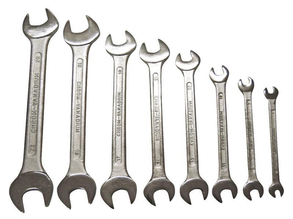 Doppel-Gabelschlüsselsatz, 8-tlg., Chrom-Vanadium
