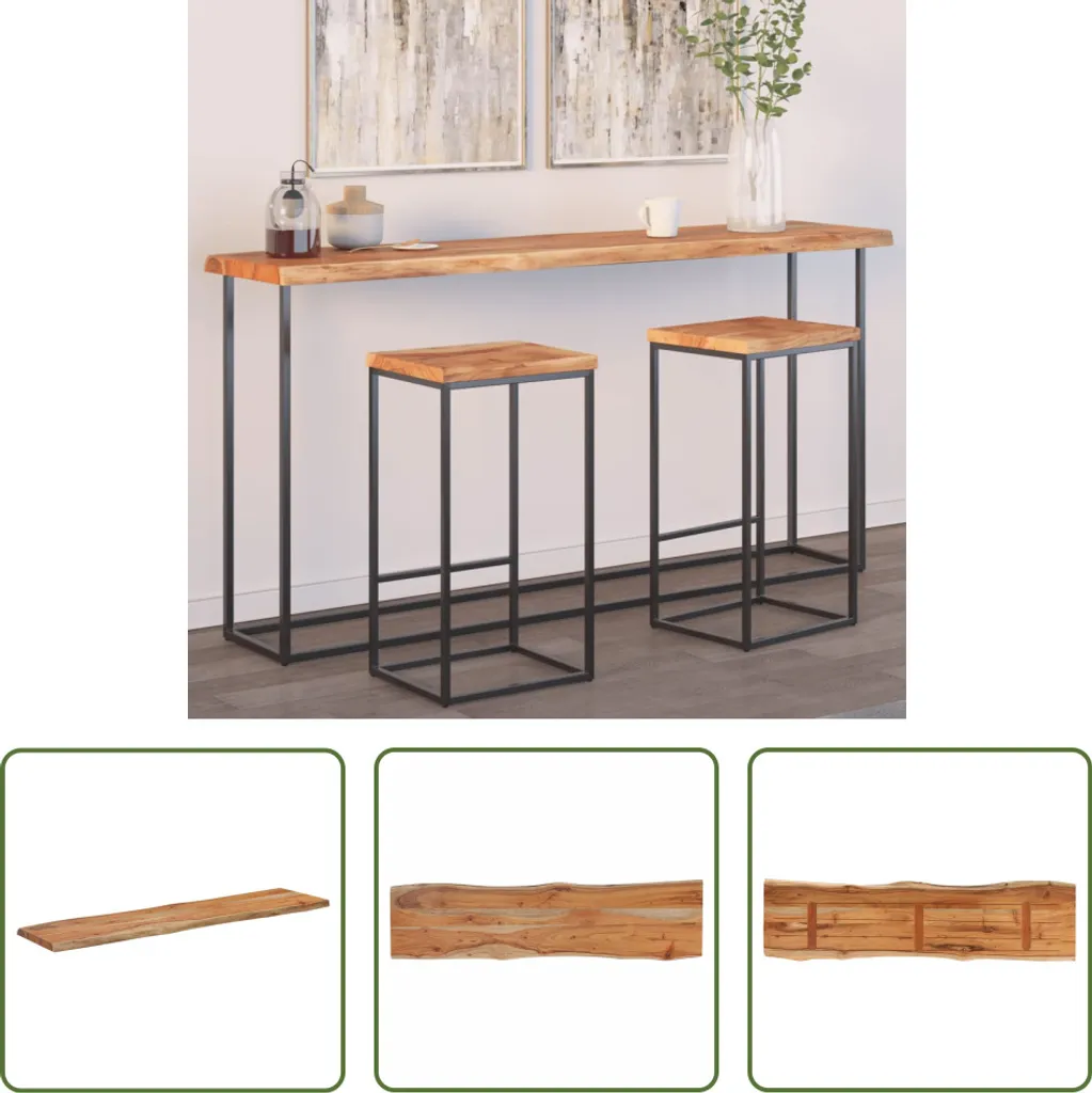 Asse in Legno Acacia 180x40 Bordo Bosco | Piano Tavolo Artigianale