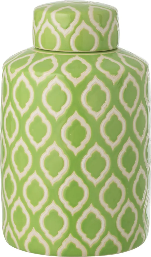 Décoration de Salon : Grand Pot Porcelaine à Carreaux Verts pour Intérieur