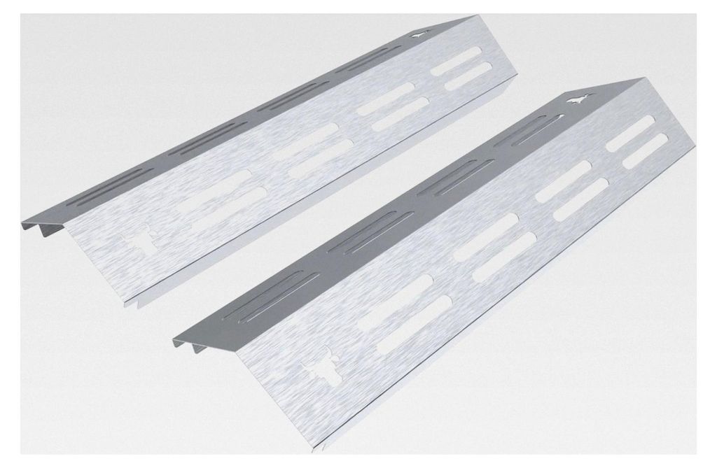 Gasgrill Brennerabdeckung Edelstahl kompatibel mit Enders Cubiq Pro 3 Turbo Gasgrills | Brennerschutz | 2er Set Matt Bulle