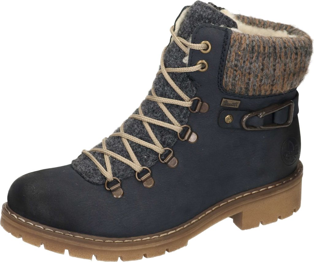 Rieker Damen Winter Schnürboot TEX blau, Damen:37 EU Produktbild 