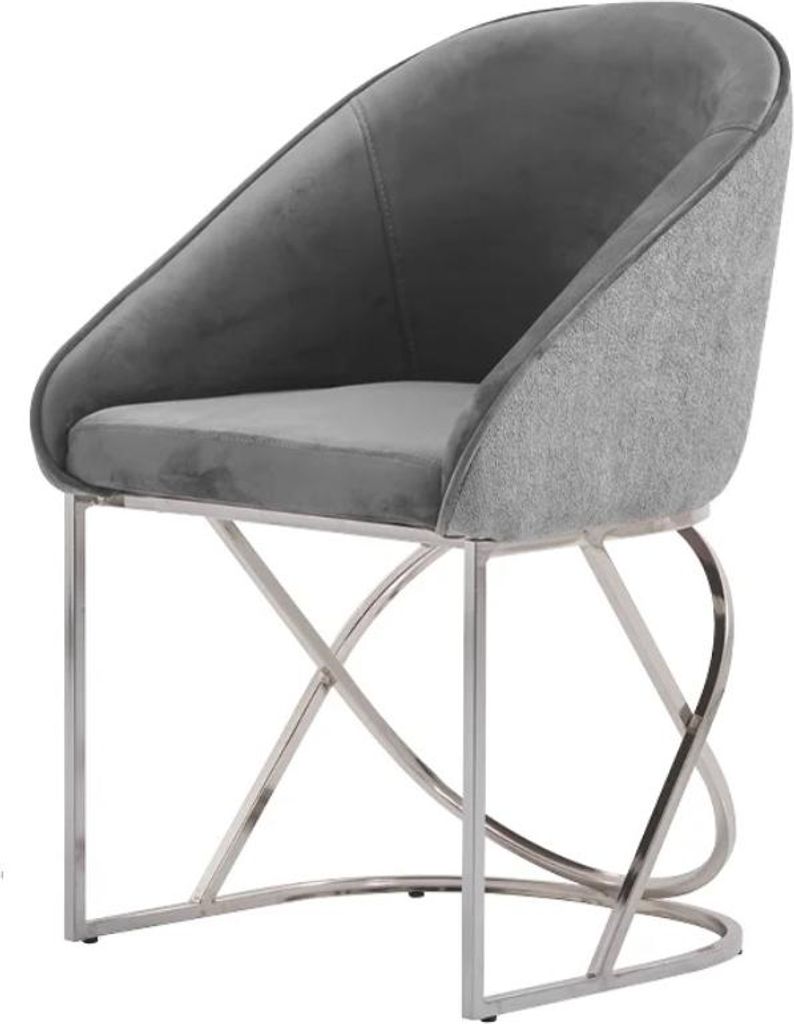 Essgruppen Esstischstühle Luxus 6x Stühle Textil Farbe Grau Modernes Möbel Neu