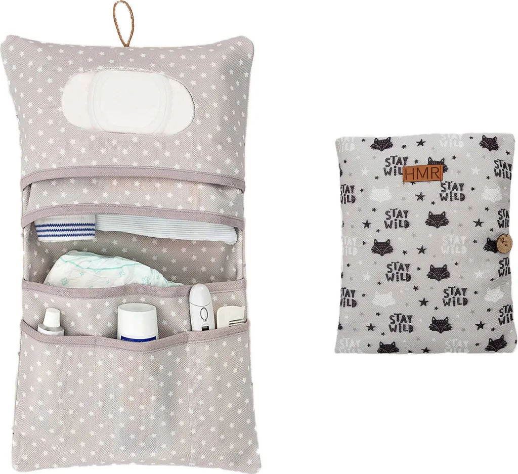 Hamur Home Organiseur de Couches et Trousse de Toilette Bébé Motif Fox