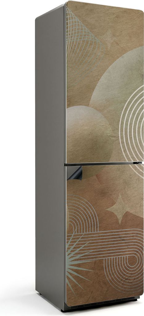 Abstrakte Kreise und Linien – Magnetische Kühlschrank Abdeckung – Dekorfolie magnetisch Küche – Kühlschrank Magnet Deko – selbstklebende...