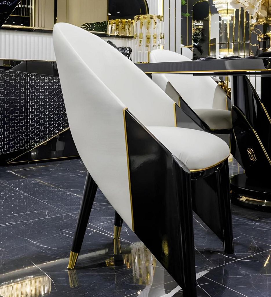 Modern und Elegant Stuhl mit Schwarzem und Weißem Finish