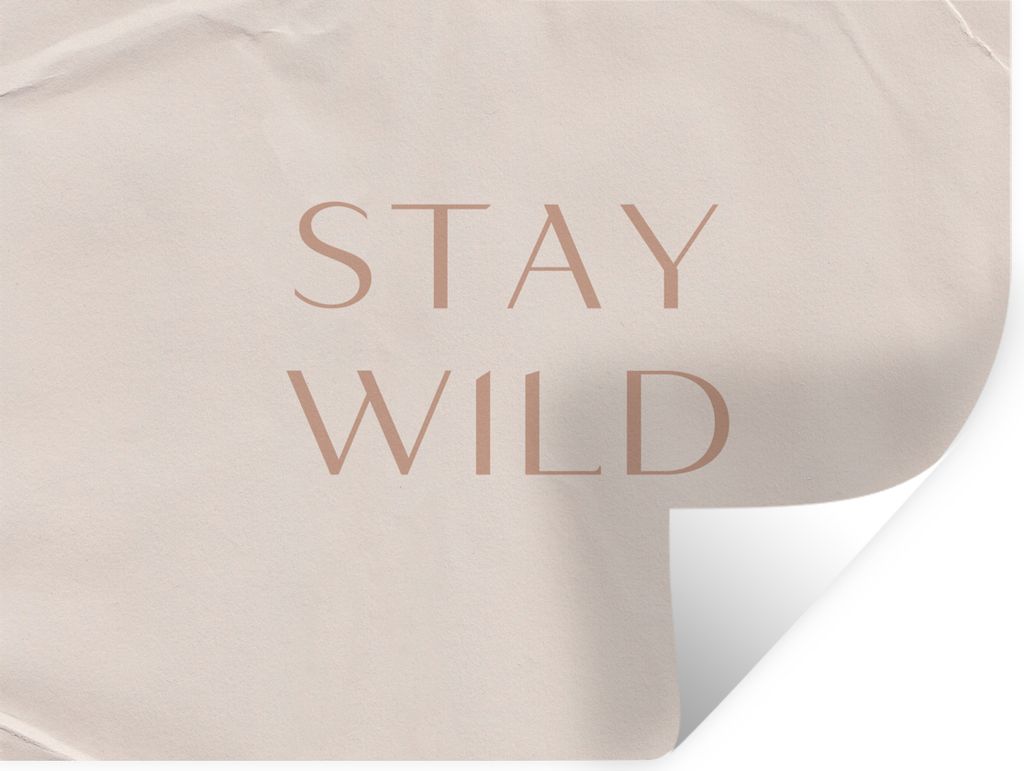 MuchoWow Wandtattoo Wandsticker Wandaufkleber Zitate - Text - Wild bleiben 80x60 cm Selbstklebend und Repositionierbar - Faltenfrei